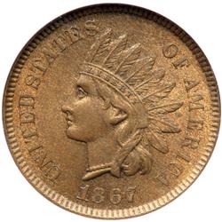 1867 Indian Head 1C NGC MS65 RD