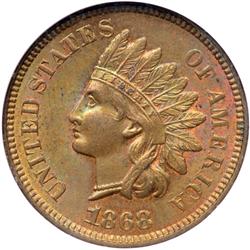 1868 Indian Head 1C NGC MS65 BR