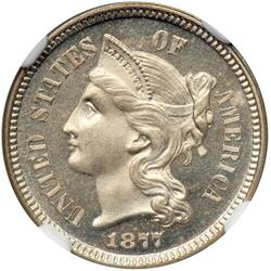 1877 Nickel 3C NGC PF64 CAM