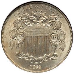 1868 Shield 5C NGC MS64