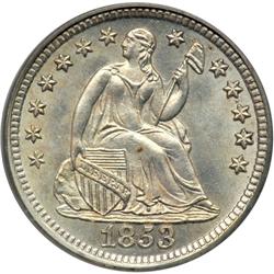 1853 Liberty Seated H10C. No Arrows PCGS MS65