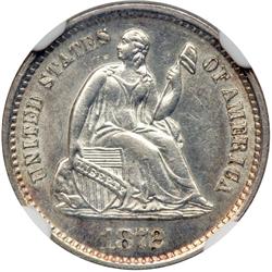 1872-S Liberty Seated H10C. Mintmark Above NGC MS62