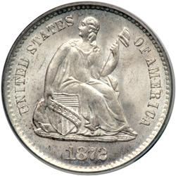 1872-S Liberty Seated H10C. Mintmark Below