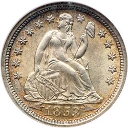 1853 Liberty Seated 10C. Arrows NGC MS65