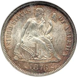 1873 Liberty Seated 10C. Arrows NGC MS64