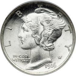 1916 Mercury 10C NGC MS68 FB
