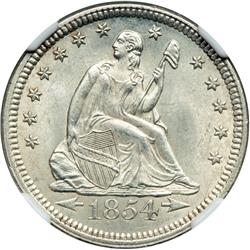 1854 Liberty Seated 25C. Arrows NGC MS65