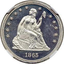 1865 Liberty Seated 25C NGC PF67 CAM