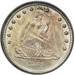 1865-S Liberty Seated 25C