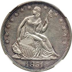 1851-O Liberty Seated 50C NGC AU55