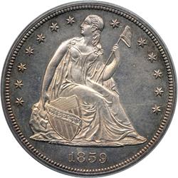 1859 Liberty Seated $1