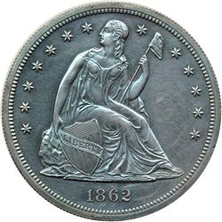 1862 Liberty Seated $1