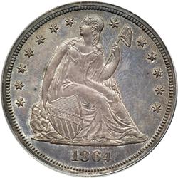 1864 Liberty Seated $1