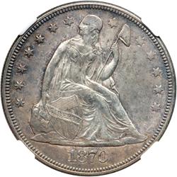 1870-CC Liberty Seated $1 NGC AU55