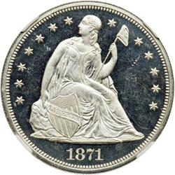 1871 Liberty Seated $1 NGC PF65 CAM Star