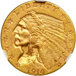 1914 $2.50 Indian NGC MS61