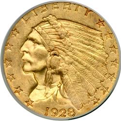 1928 $2.50 Indian