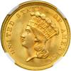 Image 1 : 1854 $3 Gold NGC MS66