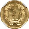 Image 2 : 1866 $3 Gold NGC MS65