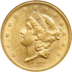 1874-S $20 Liberty NGC AU58