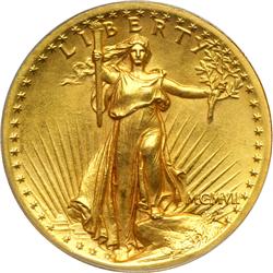 1907 $20 St. Gaudens. High Relief, Wire Rim