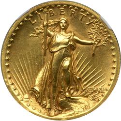 1907. High Relief, Roman Numerals, Wire Rim NGC graded