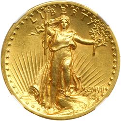 1907. High Relief, Roman Numerals, Flat Rim NGC graded