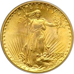 1908 $20 St. Gaudens. No Motto
