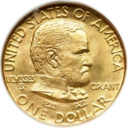 1922 Grant Gold $1, No Star NGC MS65