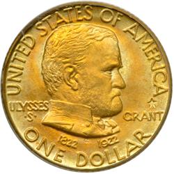 1922 Grant Gold $1, With Star