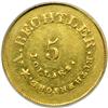 Image 1 : A Bechtler, 5 DOLLARS CAROLINA, 128 gr. 22 carats