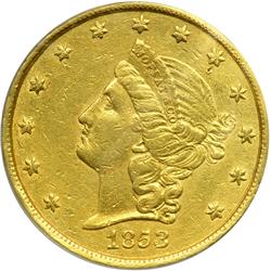 1853 Moffat & Co. $20 Gold Eagle