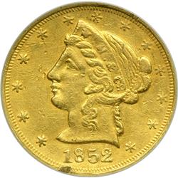 1852 Wass, Molitor & Co. (San Francisco) $5 Gold. Large head