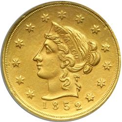 1852 Wass, Molitor & Co. (San Francisco) $10 Gold. Large head