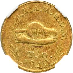 1849 Oregon Exchange Co. (Oregon) $5 Gold Beaver NGC AU
