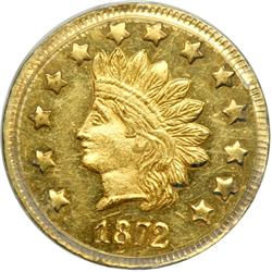 1872 Dollar Round. Indian Head. Breen and Gillio-1207. Rarity 4. PCGS MS62