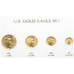 1986 4-Piece American Gold Eagle Set