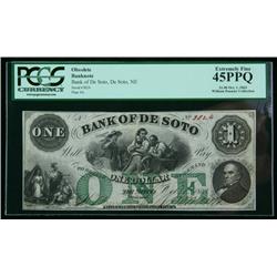Bank of De Soto, De Soto, NE. $1.00 Oct. 1, 1863. PCGS