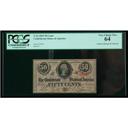 T-63 1863, 50c Confederate States. PCGS Very Choice New