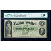 Image 1 : 1861, $5 Demand Note. PMG Net Very Good 10