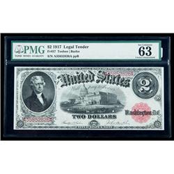 1917, $2 United States Note. PMG Choice Uncirculated 63
