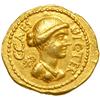 Image 1 : Julius Caesar, d. 44 BC. Gold Aureus (8.07 g) minted at Rome by moneyer L. Plancus, 45 BC