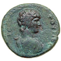 Antinoos, favorite of Hadrian, died AD 131. AE 2 Assaria minted at Mantinea in Arkadia, AD 134. VF