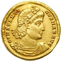 Constantine I, the Great, AD 307-337. Gold Solidus (4.38 g) minted at Constantinople, c. AD 336-337.
