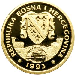 Bosnia & Herzegovina. 70 Ecus + 10, 1993. PF