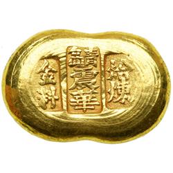 China. Gold Tael Ingot, ND. VF