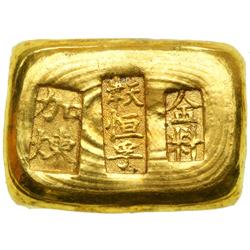 China. Gold 1 Tael Ingot, ND. VF