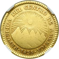 Costa Rica. 2 Escudo, 1835-CR- F. NGC F15