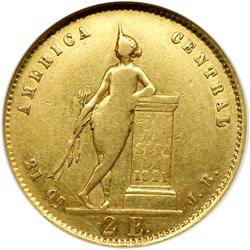 Costa Rica. 2 Escudos, 1854-JB. NGC EF45