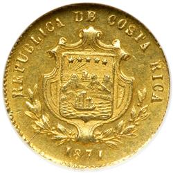 Costa Rica. 1 Peso, 1871-GW. NGC MS62